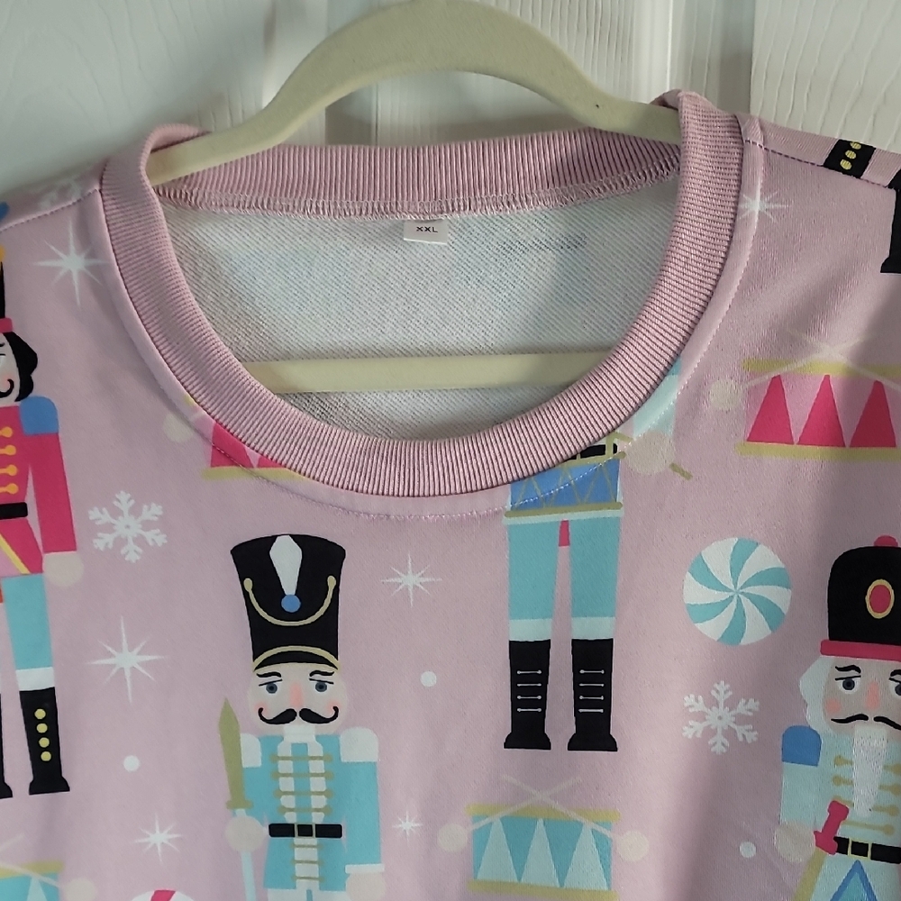 Pink Nutcracker Patterned Sweatshirt - image 4